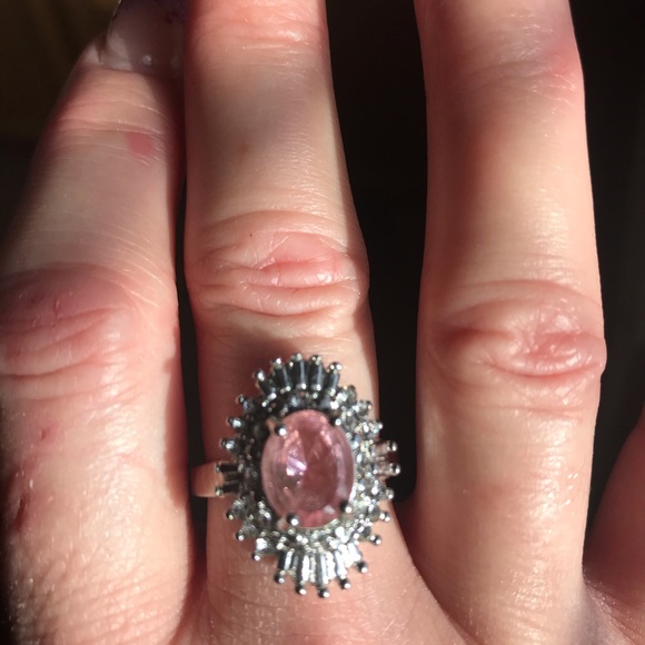 Sterling & Pink Sapphire Fashion Ring - Picture 5 of 9